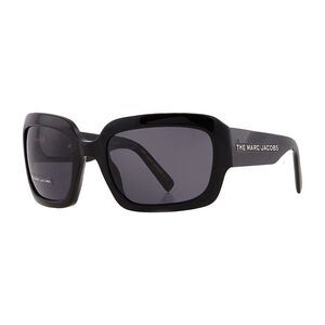 Marc Jacobs Sunglasses Square Full Rim, Black Frame and Grey Lens